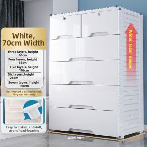 White Thickened Plastic Storage Cabinet