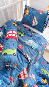 Combo chăn gối cho bé đi học Katina House vải cotton satin hàn quốc đẹp dày dặn mềm mát thấm hút tốt