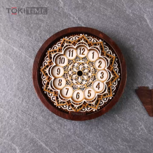 Vỏ đồng hồ gỗ tròn nhiều lớp – Tinh xảo – Kèm phụ kiện