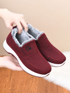 Thickened Anti-Slip Soft Bottom Old Beijing Cloth Shoes Womens Casual Cotton Slip-On Boots Warm Comfortable Daily Wear