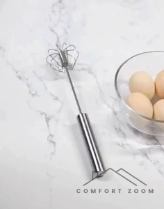 Stainless Steel Egg Beater Semi-Automatic Whisk Hand Push Rotary Whisks Mixer Stirrer for Making Cream Whisking