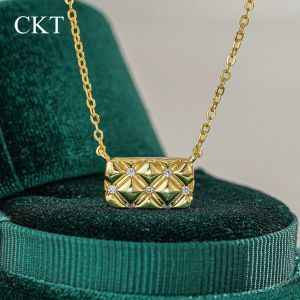 codCKT Pendant 1ct D Color Moissanite Necklace for Women Diamond Ring Luxury Bag 14K Gold Stunning Wedding Fine Jewelry