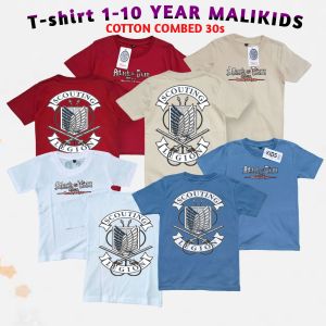 baju kaos aot attack on titan anak laki laki perempuan usia 1-10 tahun ceta dtf bahan katun 30s