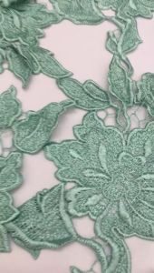 Embroidery Flower Patch DIY Flower Lace Fabic Cloth Decorate Sewing Patch Applique Wedding Dress DIY Patch Green Flower