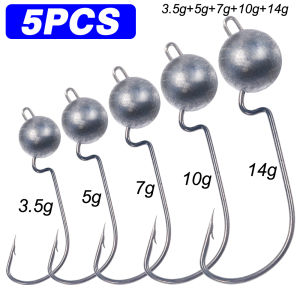 LAKBAT High Strength Offset Jig Head Hooks Barbed Worm Soft Lures Pesca 3.5g 5g 7g 10g 14g Fresh Salt Water Fishing Tackle Gear