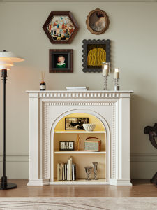 French Cream Style Fireplace Decorative Cabinet American Small Apartment Retro Living Room Fireplace Side Cabinet European Style Entrance Cabinet