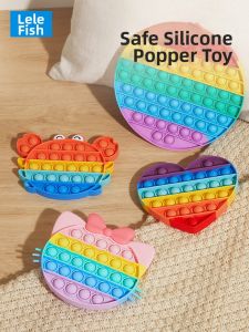 LELEYU | Relieve Stress Squeezable Rainbow Toy Edible for Children