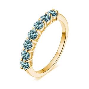 TY 0.7CT Gemstone Moissanite Rings For Women S925 Silver Matching Wedding Diamonds Band Stackable Ring White Gold Jewelry Gift