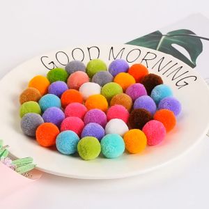 Combo 180 viên bông pom pom mini 20mm nhiều màu sắc cho bé làm đồ thủ công