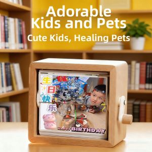 Hand-cranked Animation Wooden Photo Album