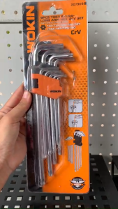 Bộ lục giác dài đầu sao 9 chi tiết 207909 Wokin chất liệu bền bỉ không gỉ sét