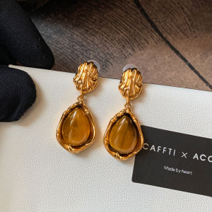 CAFFTI | Sterling Silver Natural Tigers Eye Dangle Earrings
