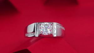 GRA GR12 Rich and auspicious moissanite ring for men square design classic luxury high-end ring 1 carat GRA certified super flash diamond ring adjustable