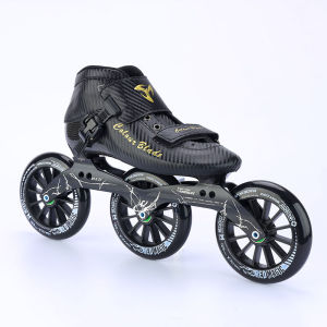 Escalade Skating Shoes Professional Racing Bull Wheel Three-Wheel Carbon Fiber Speed Skates Children and Teenagers Rollerskate