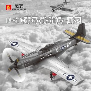 WANKE | Military Fighter P-51 Mustang Model Building Blocks Toys 6+ Age