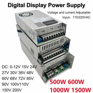 Digital Display Adjustable 500W 600W 1000W 1500W Power Supply 0-12V 15V 24V 27V 30V 36V 48V 60V 72V 85V 90V 100V 110V 150V 200V