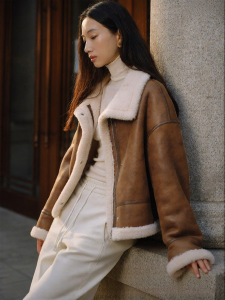 Yigue | Sheepskin-like Fur Coat Padded and Thickened