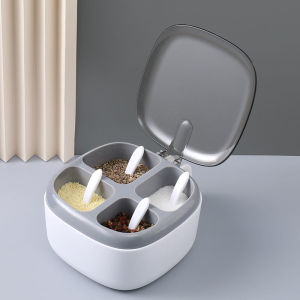 Hộp Đựng Gia Vị Nhà Bếp Bằng Nhựa Hình Vuông Có Nắp Đậy Đựng Gia Vị Muối Hạt Tiêu Hộp Đựng Gia Vị Dụng Cụ Nhà Bếp