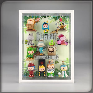 Pop Mart Automobiles Curtain Cloth Cant See My Series Display Box Hand-Made Labubu Blind Box Photo Frame Storage Dustproof Box