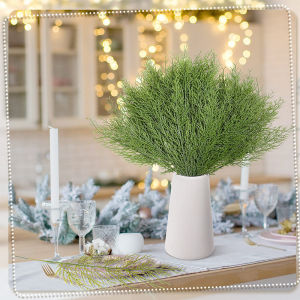 【On Sale】5Pcs Artificial Fake Pine Branches Plants for Christmas Decoration DIY Wreath Christmas Party Decor Plastic Pine Plant