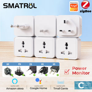 3500W Smart Plug Zigbee WiFi Socket EU US UK Universal Travel Adapter Tuya Power Monitor Wall Outlet Alexa Google Home Control