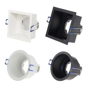 Square Round Recessed Spotlight Mounting Frame MR16 GU10 Downlight Ceiling Lighting Fixture for Home Black White Spot Light