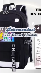 Js Stlye Tas Sekolah Uniseks Tas Ransel Bahu GandaTas Laptop Mochila 4in1 FF MI 0088