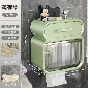 Hộp Đựng Khăn Giấy Phòng Tắm Treo Tường Kiểu Dáng Scandinavia Không Cần Đục Lỗ Hộp Đựng Giấy Vệ Sinh Kiểu Rút Ra