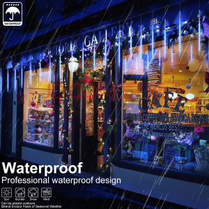 LED star and moon curtain lights bedroom decoration string lights size stars plug-in Christmas day arrangement hanging lights Lampu Raya AC Powered 8 Tube solar LED Meteor Shower Light outdoor solar string lights Christmas Falling Rain Icicle