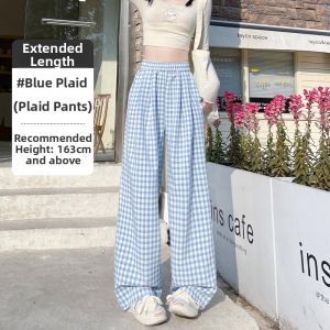 MIANXIANZHI | Summer Lightweight Cooling Retro Plaid Womens Wide Leg Pants