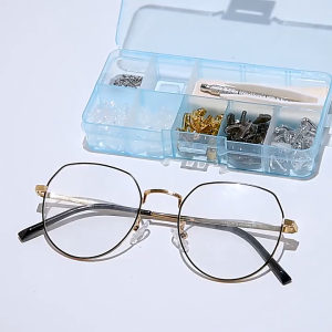 Glasses Sunglasses Repair Tool Box Silicone Nose Pad Ear Hook Stainless Steel Screws