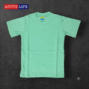 Active Life Kids Plain Mint Green Color Round Neck Basic Wear T-Shirt for Boys and Girls