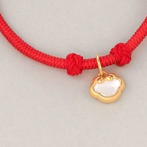 Chow Sang Sang 周生生 Cultural Blessings Daily Bliss 999.9 24K Pure Gold Mother of Pearl Ruyi Bracelet 92493B