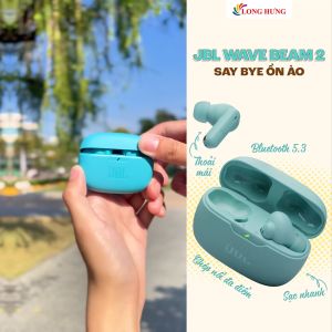 Tai nghe Bluetooth True Wireless JBL Wave Beam 2 - Hàng chính hãng - Công nghệ âm thanh JBL Pure Bass mang lại âm trầm mạnh mẽ Công nghệ chống ồn chủ động ANC Kháng nước bụi nước chuẩn IP54