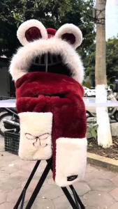 Mũ Lông 3in1 Kèm Khăn Quàng Cổ Và Găng Tay Phụ Kiện Mùa Đông Cho Nữ