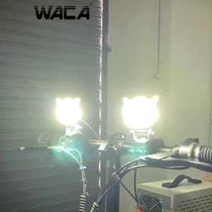 KOKLA jc E40 ไฟสปอร์ทไลท์ LED DC10-80V 4 สเต็ป+ไฟ 3 สี สไตล์กรอบอลูมิเนียม ไฟ LED เลนส์คู่ สว่างกว่าสองเท่า ไฟสปอตไลท์มอไซค์ ไฟตัดหมอก waca ไฟ FXA