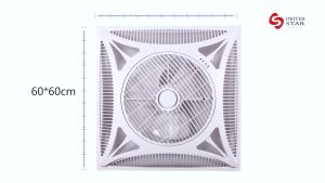 Embedded Ceiling Fan Wall Mounted Circulating Fan with Remote Control 5 Gear Wind 360° Air Circulator for Home Office School Living Room