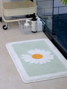 Thảm chùi chân lông dài cao cấp BÔNG CÚC thấm hút nước tốt phong cách Châu Âu