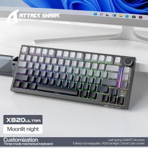 ATTACK SHARK | X820Ultra ATTACK SHARK Wireless  Mechanical Keyboard75% Gasket-mounte Bluetooth/2.4G Wireless/Wired Mechanical Keyboard