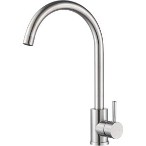 Vòi Trộn Chậu Rửa Nhà Bếp Bằng Thép Không Gỉ Có Vòi 360 Độ ° Vòi Xoay Có Tay Cầm Đơn Vòi Cao Một Lỗ Dùng Cho Nước Nóng Và Lạnh