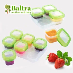 Baltra 4/6 Pcs Baby Plastic Food Containers Mini Weaning Freezing Pots Boxes Freezer Storage Box