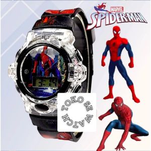 COD Jam tangan anak cowok digital karakter Spiderman ada Lampu music melody