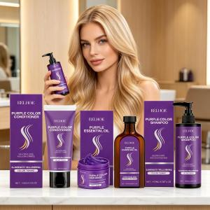 EELHOE | EELHOE Purple Shampoo Removing Yellowing Moisturizing Anti-Fading Hairs After Bleach Repair Dry Color Correcting Hairs Mask Set