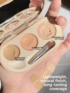 MONLEYTA | Three-Color Concealer Palette Cover Acne Marks Dark Circles Freckles Facial Shading Brighten Skin Color Multi-Color Concealer Disk