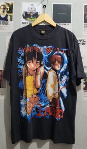 Retro Anime Lain Printed T-shrit Woman Men Street Y2k Oversized Harajuku Short Sleeve Crew Neck Tee Shirt Female Male Clothing