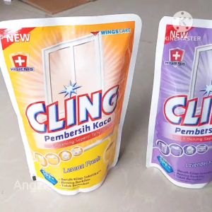 Harga 3 pouch Cling pembersih kaca kemasan pouch 400 ML