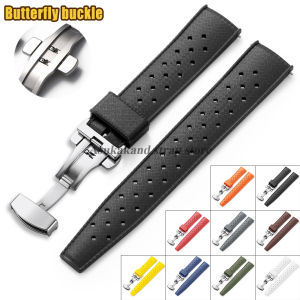 Tropic Silicone Watch Strap for Xiaomi Amazfit for Huawei Watch Bands 20mm 22mm Quick Release Butterfly Buckle Rubber Soft Belt