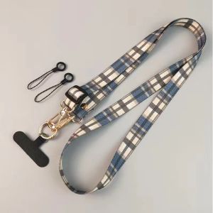 Crossbody Phone Strap Wide Canvas Anti-Loss Lanyard Neck Chain Fixed Slanting Mobile Phone Rope Chinese Trend Style Alloy Material