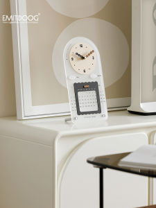 EMITDOOG นาฬิกาตั้งโต๊ะแบบสร้างสรรค์ ตกแต่งสำนักงาน ห้องนั่งเล่น วันที่ 1 ปี นาฬิกาตั้งโต๊ะแบบเรียบง่าย วัสดุอะคริลิก ชิ้นส่วนตกแต่ง