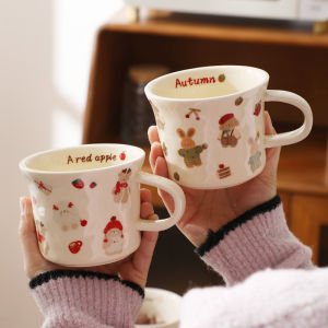 แก้วกาแฟเซรามิกลายการ์ตูนสุนัขและแมว แก้วนมเด็ก แก้วน้ำ ทรงพิเศษ สวยงาม เหมาะสำหรับใช้ในบ้าน